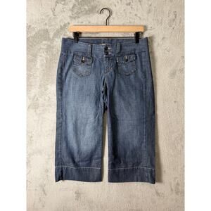 Lucky Brand Wide Leg Capris Size 28 Mid Rise Easy Fit Y2K Baddie Casual Boho